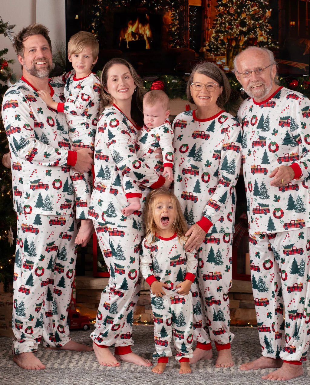 PatPat Matching Family Christmas Pajamas Christmas Tree & Car Print
