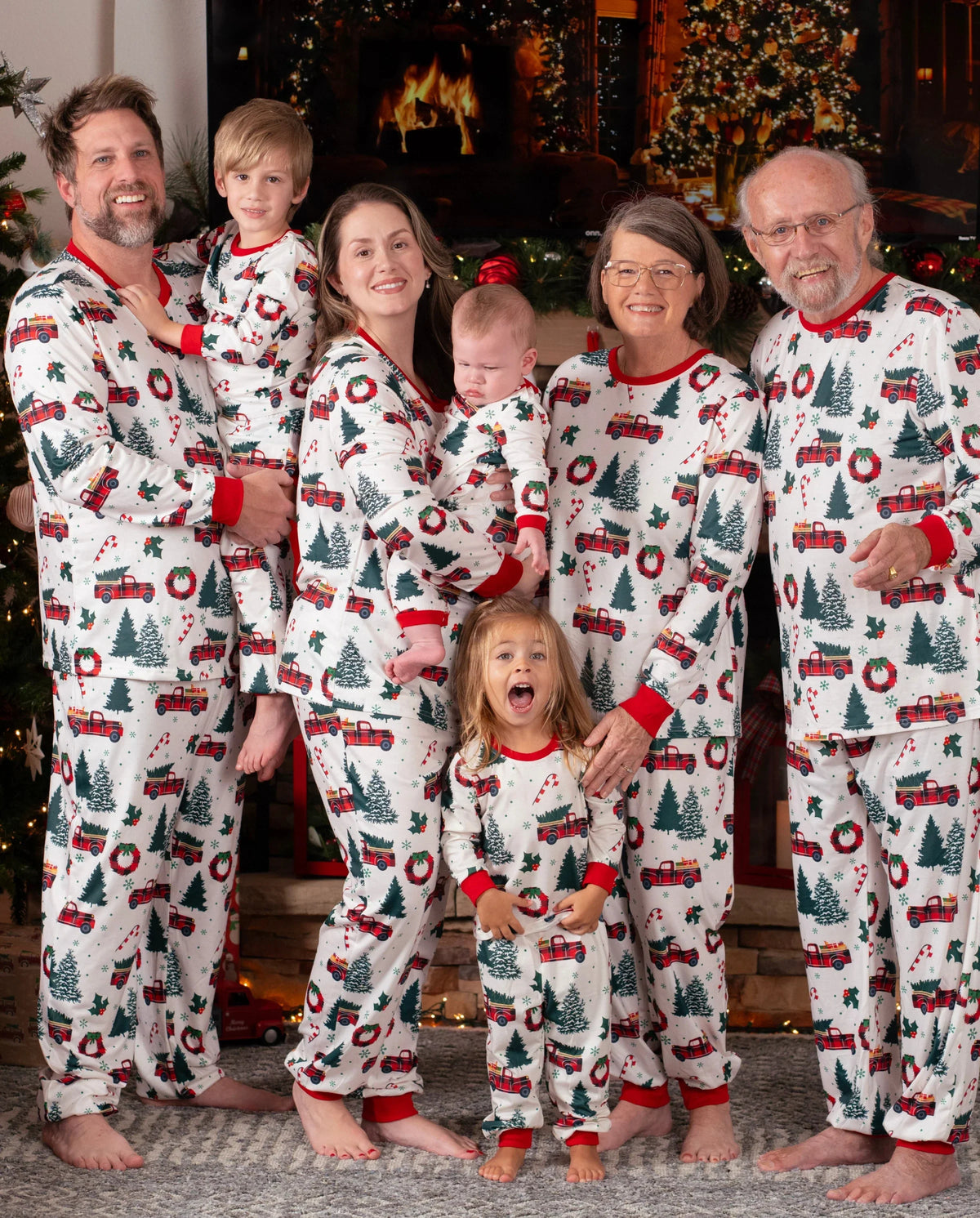 PatPat Matching Family Christmas Pajamas Christmas Tree & Car Print