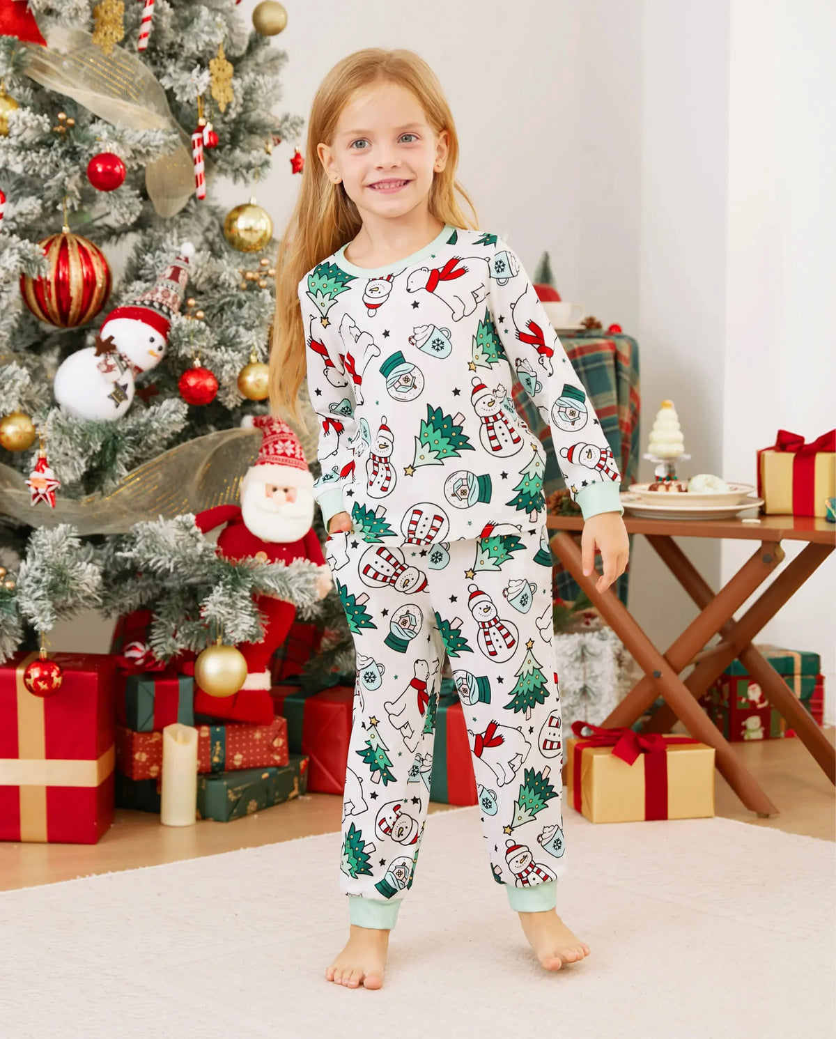 PatPat Family Matching Christmas Pajamas Christmas Tree Print Green