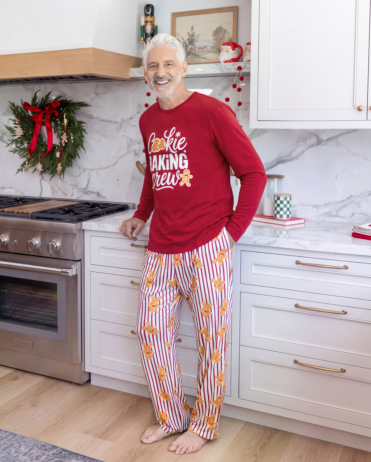 PatPat Family Matching Christmas Pajamas Gingerbread Print Red