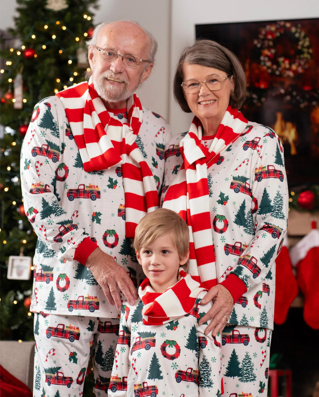PatPat Matching Family Christmas Pajamas Christmas Tree & Car Print