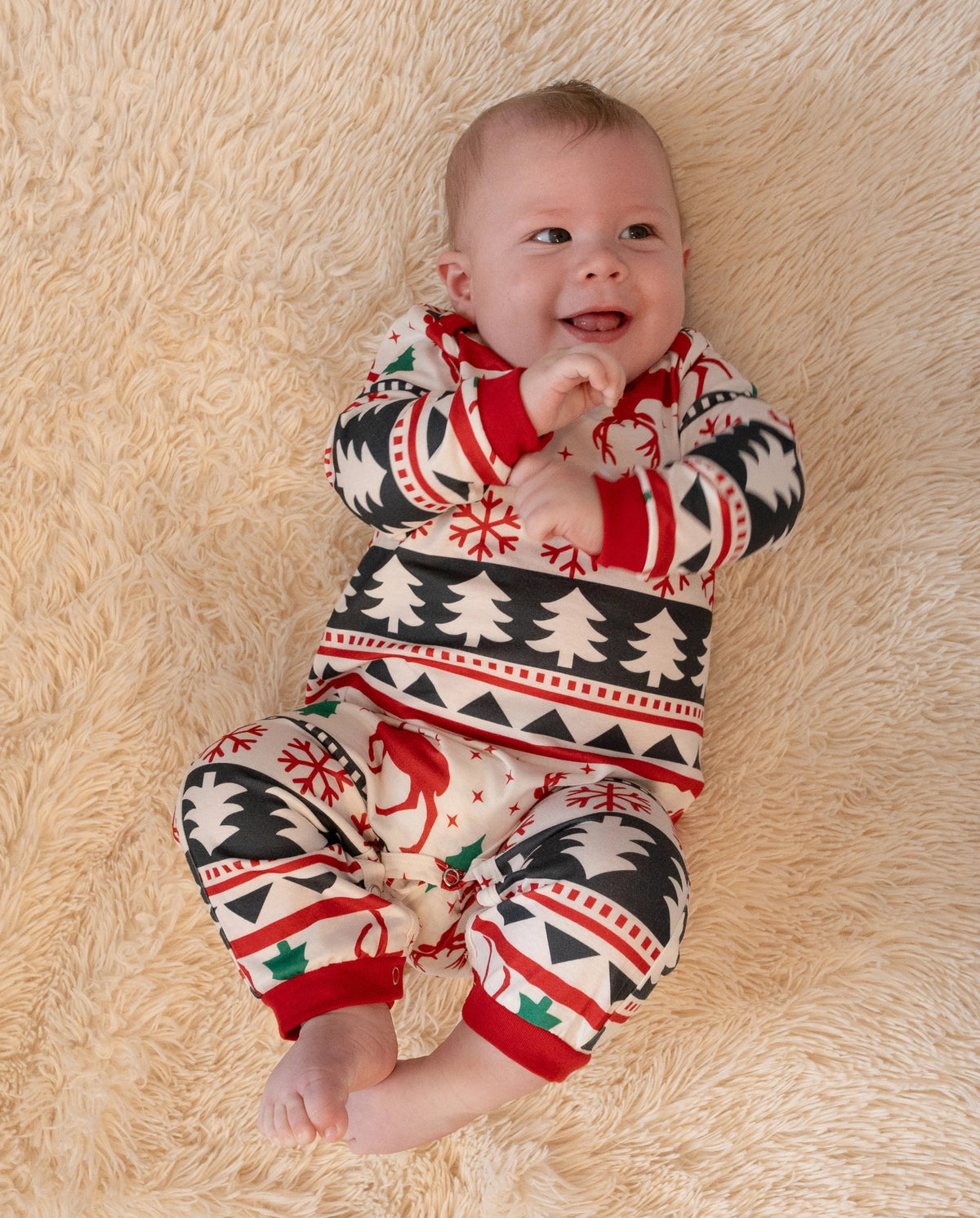 PatPat Family Matching Christmas Pajamas Fair Isle Red & White