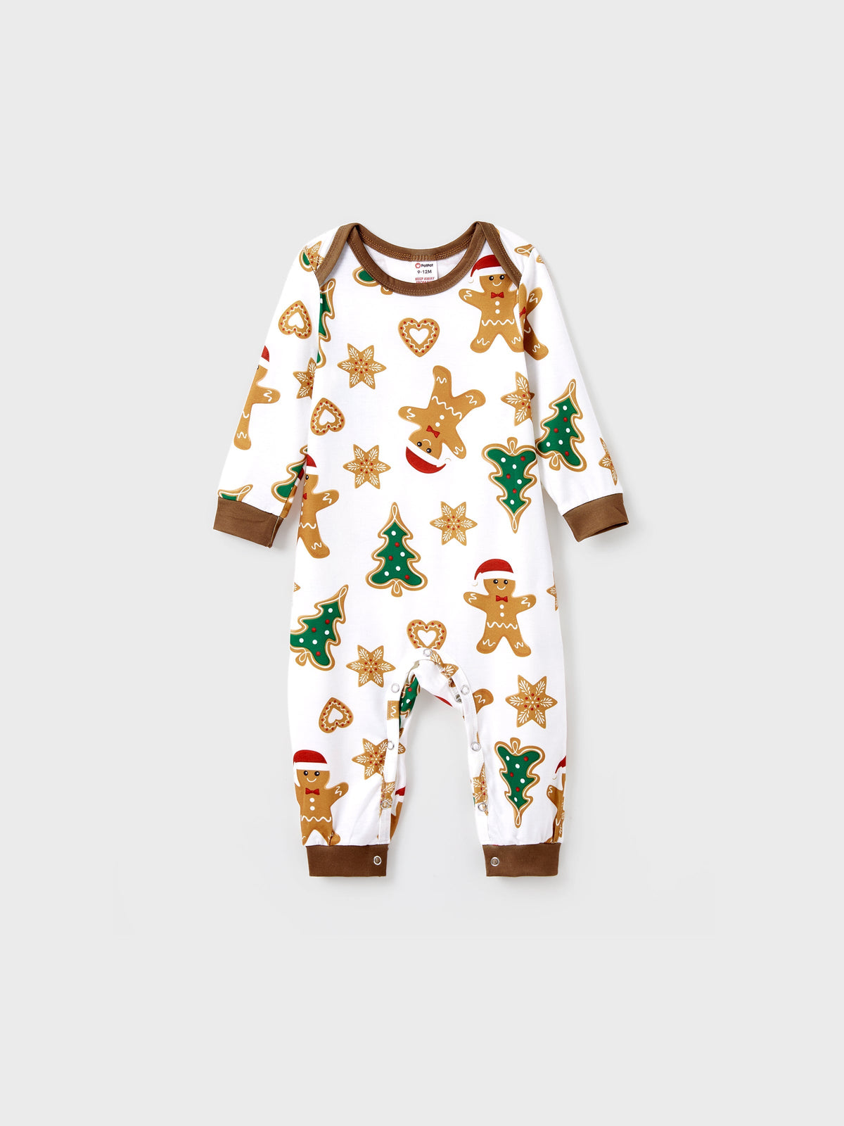 PatPat Family Matching Christmas Pajamas Gingerbread & Christmas Tree Brown