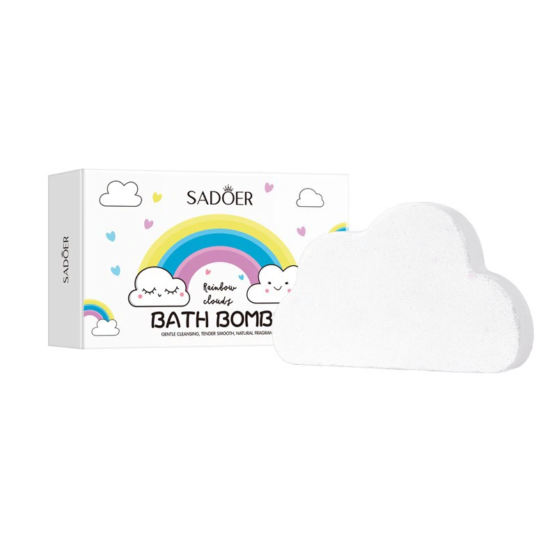 SADOER Cloud‑Shaped Rainbow Bath Bombs 100g