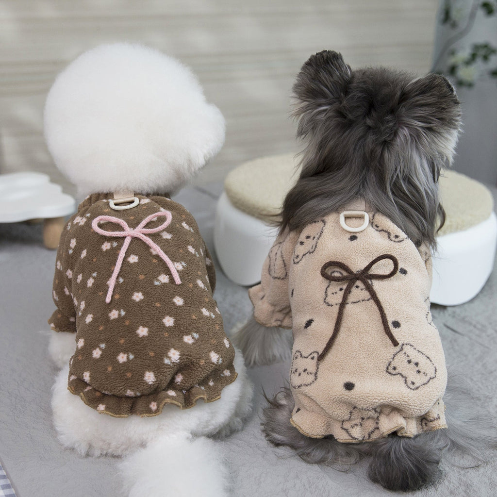 Fleece Soft Bow Two/Four legged Clothes