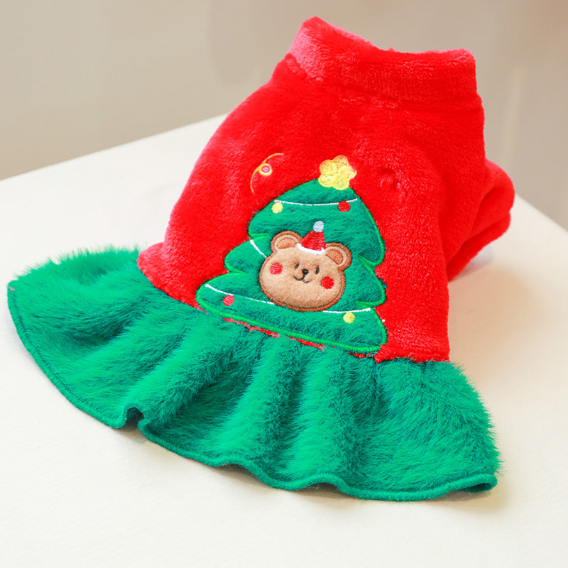 Christmas Tree Pattern Dog Cat Dress