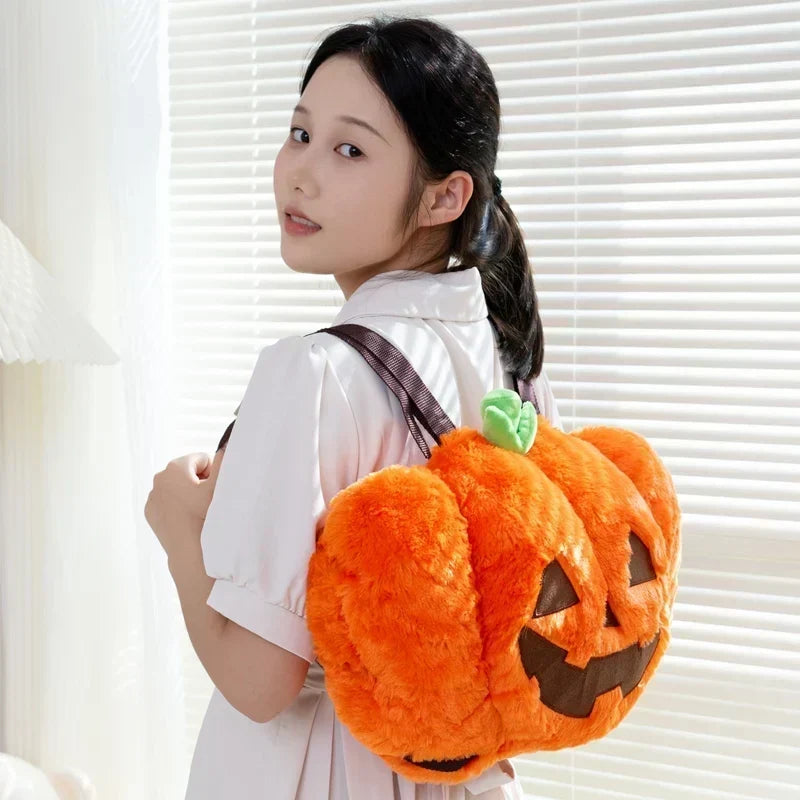 Adorable Pumpkin-Shaped Plush Backpack